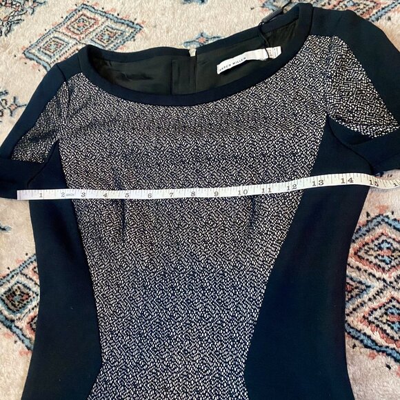 Karen Millen Textured Panel Seam Short Sleeve Pencil Dress - Size 4 - Picture 12 of 16